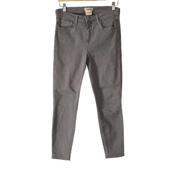 L'AGENCE Women's Margot High Rise Light Gray Skinny Jeans, size 30 - Picture 2 of 11